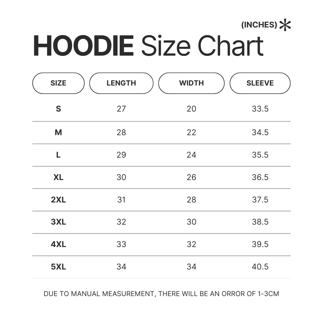 Hoodie Size Chart - Beagle Merch