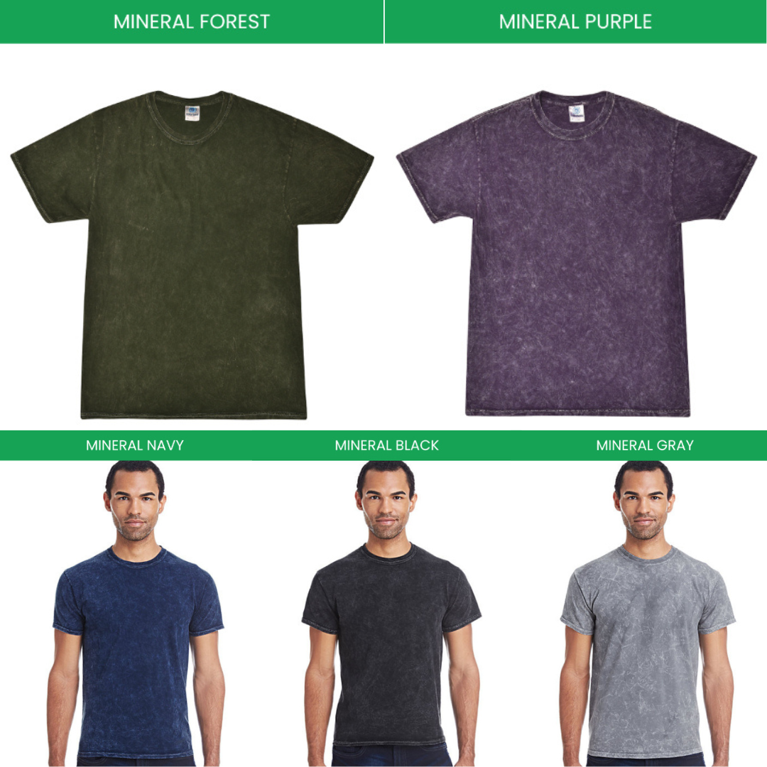 Mineral Wash T shirt Color Chart - Beagle Merch